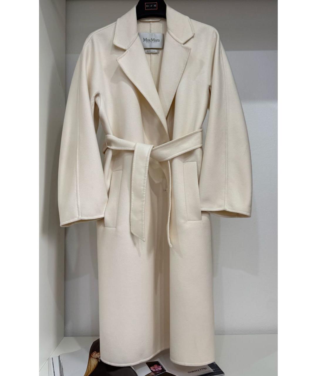 MAX MARA Белое шерстяное пальто, фото 9