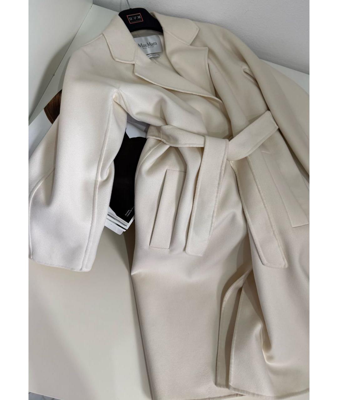 MAX MARA Белое шерстяное пальто, фото 5