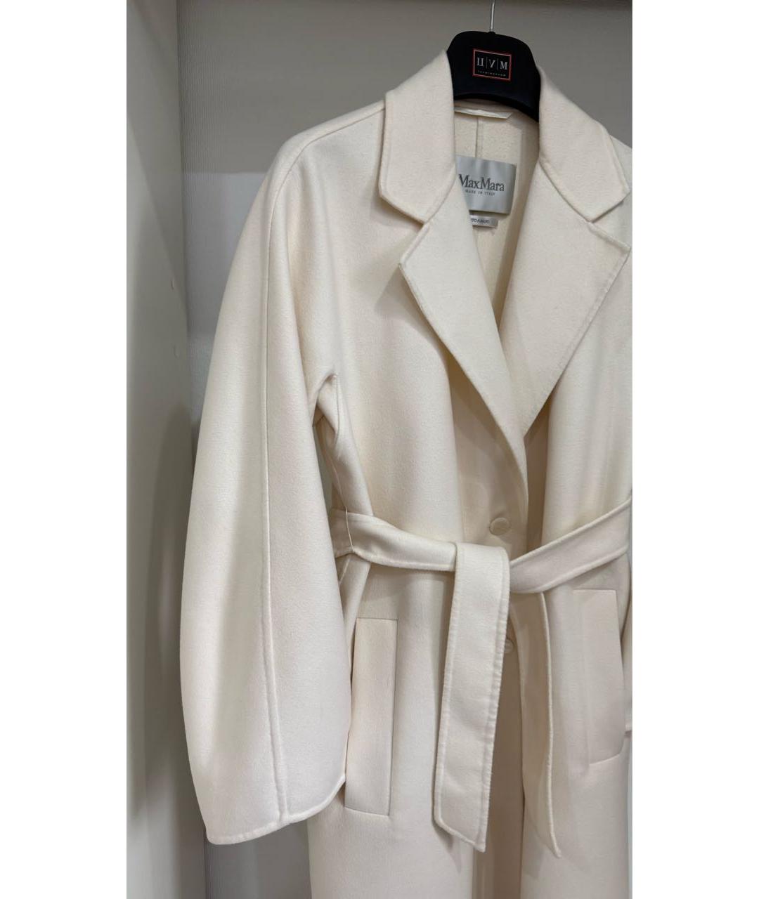 MAX MARA Белое шерстяное пальто, фото 2
