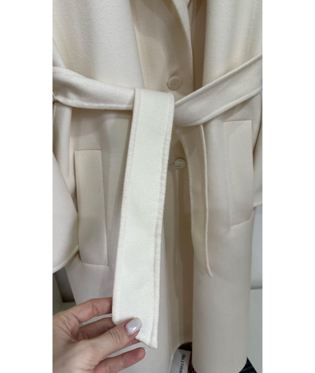 MAX MARA Белое шерстяное пальто, фото 3