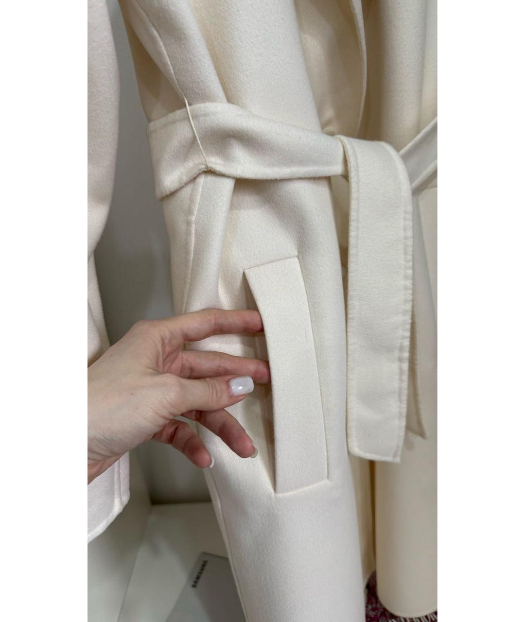 MAX MARA Белое шерстяное пальто, фото 4