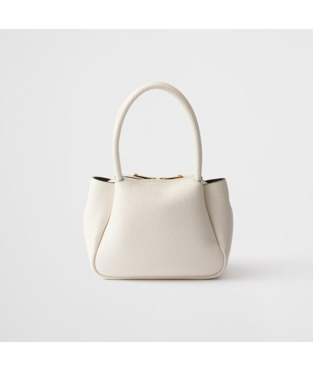 PRADA Белая кожаная сумка через плечо, фото 3