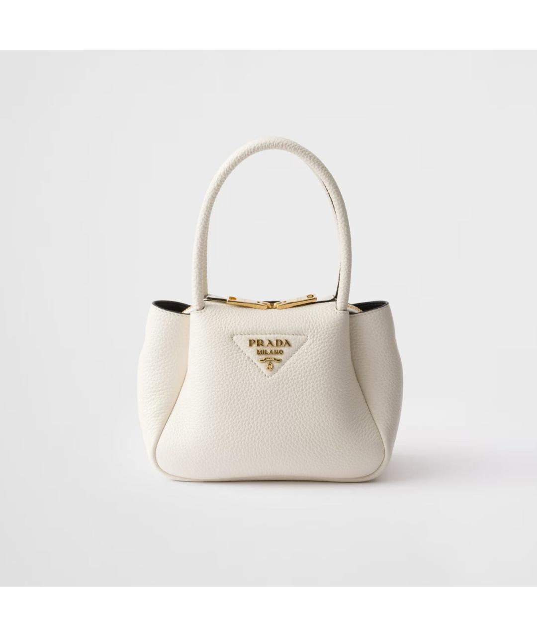 PRADA Белая кожаная сумка через плечо, фото 6