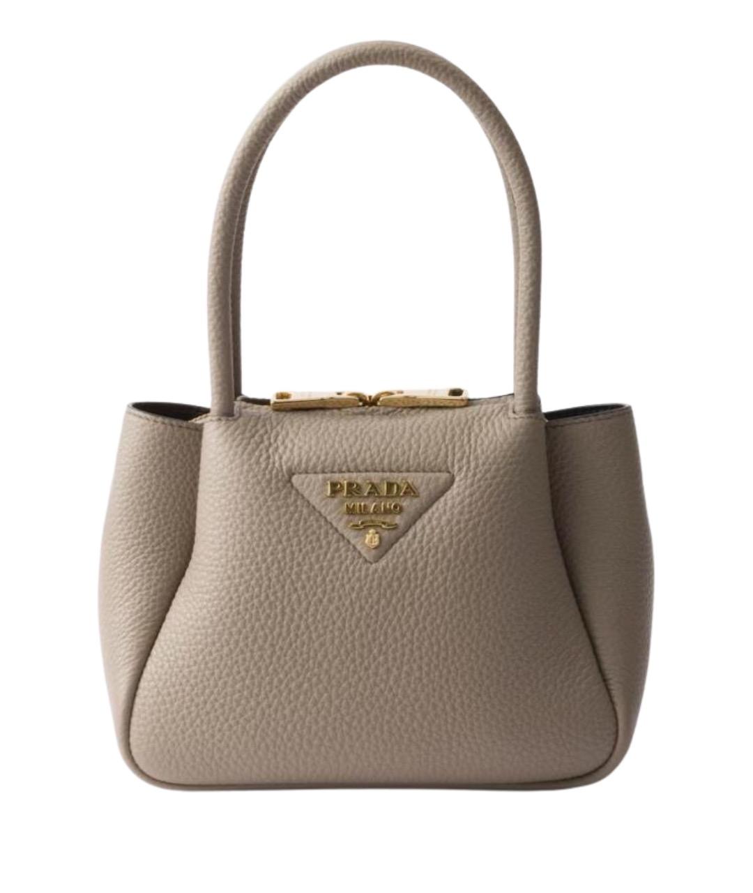 PRADA Серая кожаная сумка через плечо, фото 1