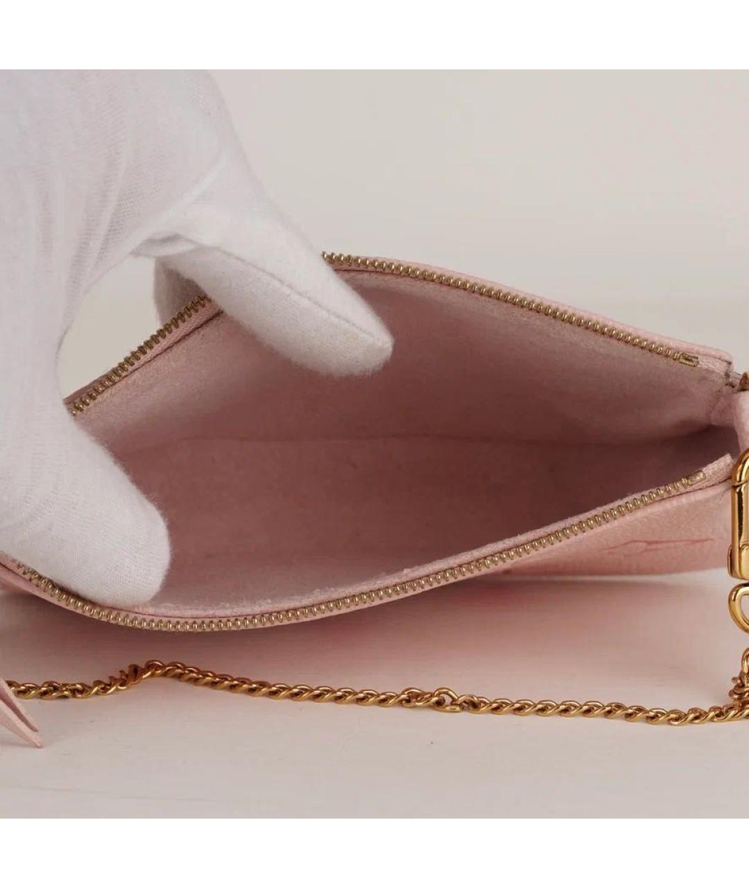 LOUIS VUITTON Розовая кожаная сумка через плечо, фото 7