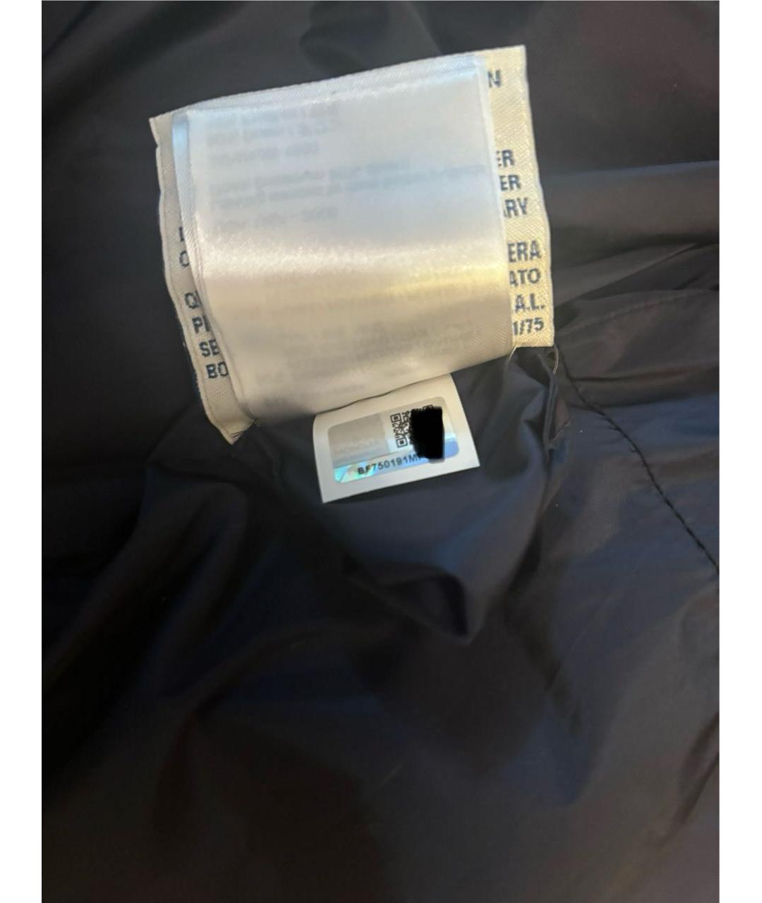 MONCLER Темно-синий полиэстеровый пуховик, фото 3