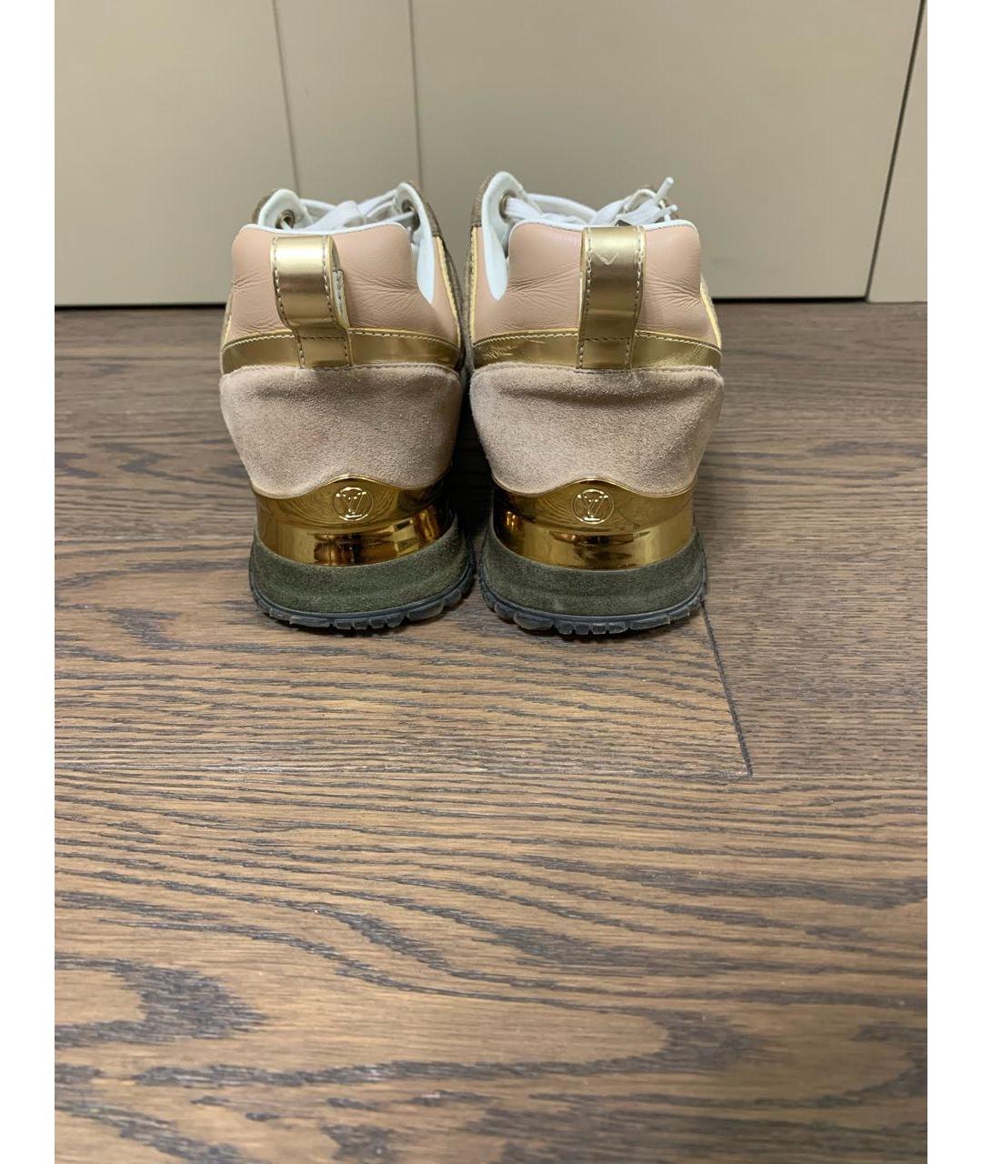 LOUIS VUITTON Хаки текстильные кроссовки, фото 4