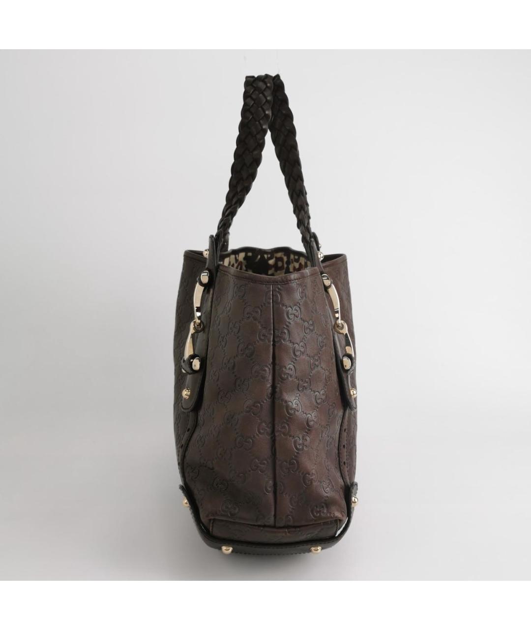 GUCCI Коричневая кожаная сумка тоут, фото 2