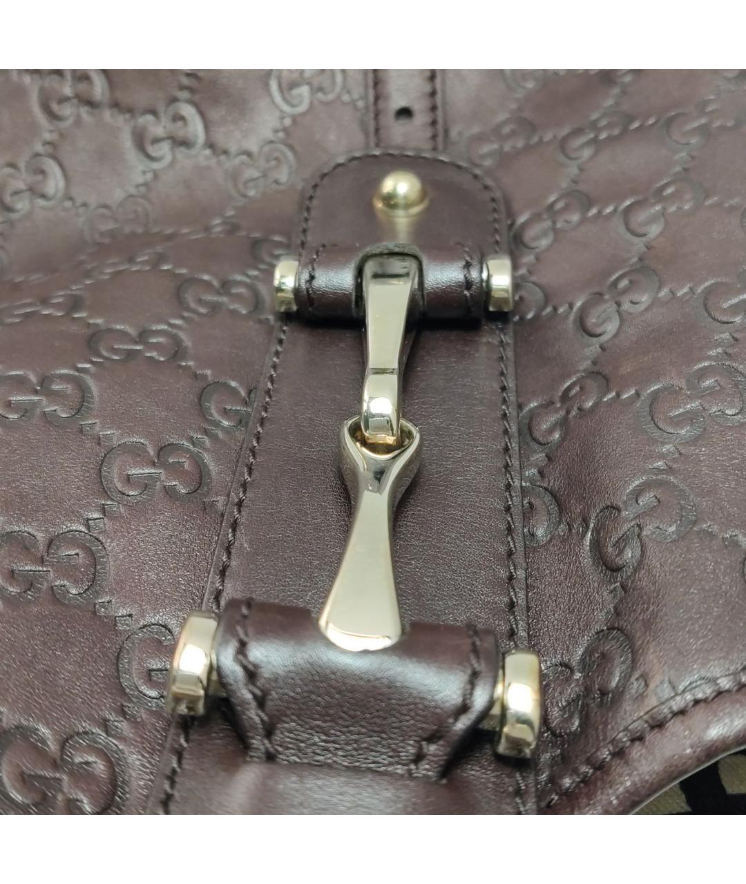 GUCCI Коричневая кожаная сумка тоут, фото 7