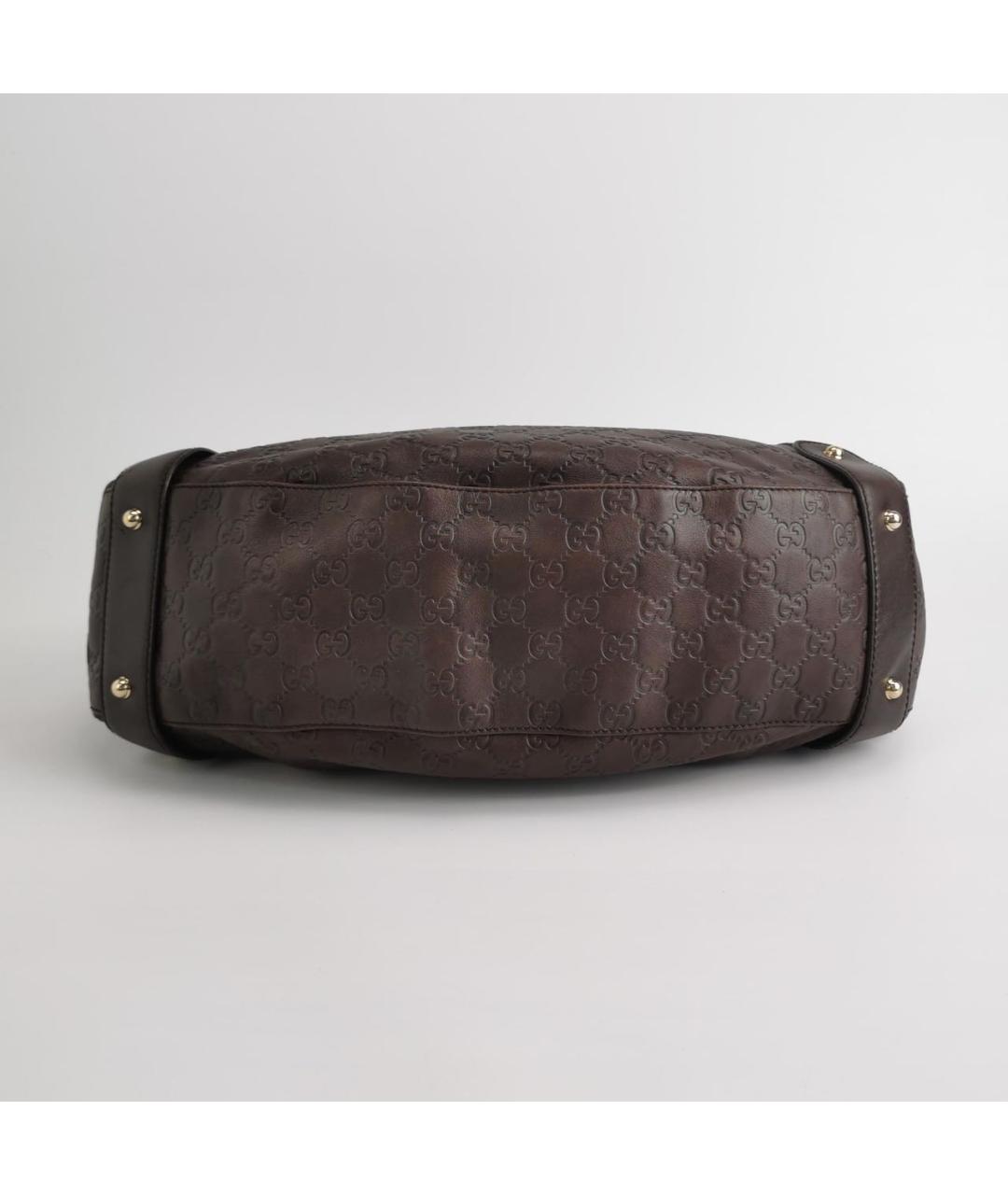 GUCCI Коричневая кожаная сумка тоут, фото 5