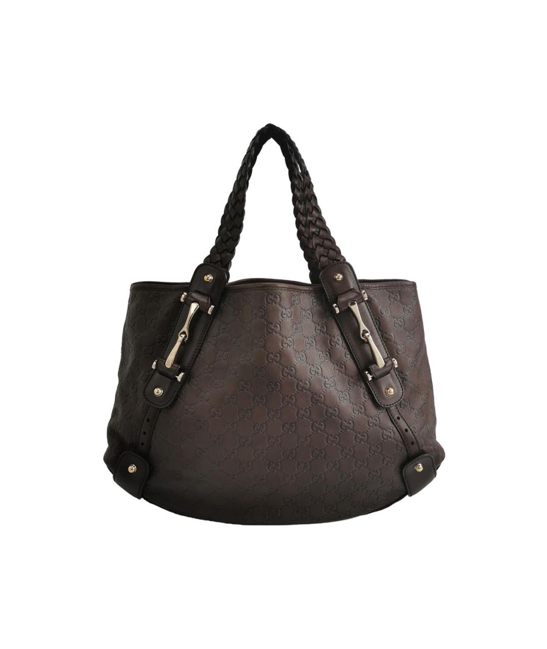 GUCCI Коричневая кожаная сумка тоут, фото 9