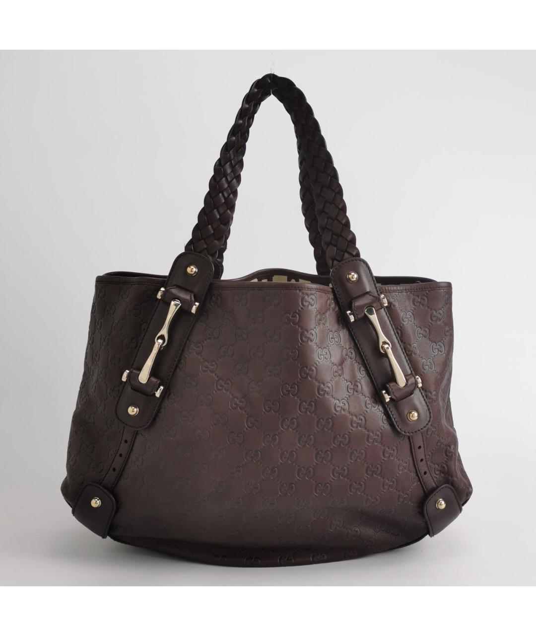 GUCCI Коричневая кожаная сумка тоут, фото 4