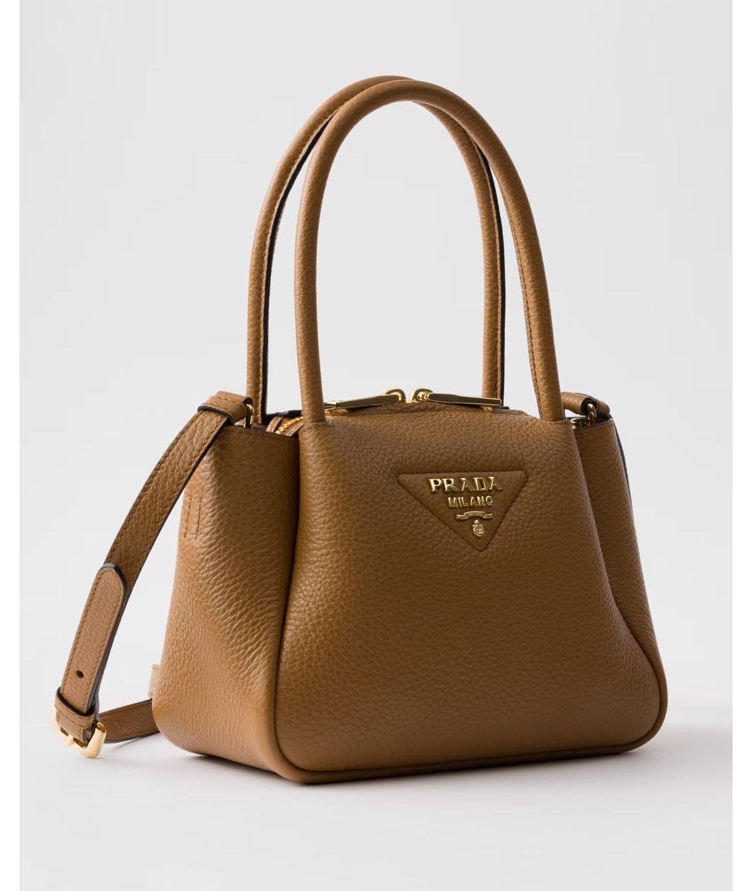 PRADA Коричневая кожаная сумка через плечо, фото 4