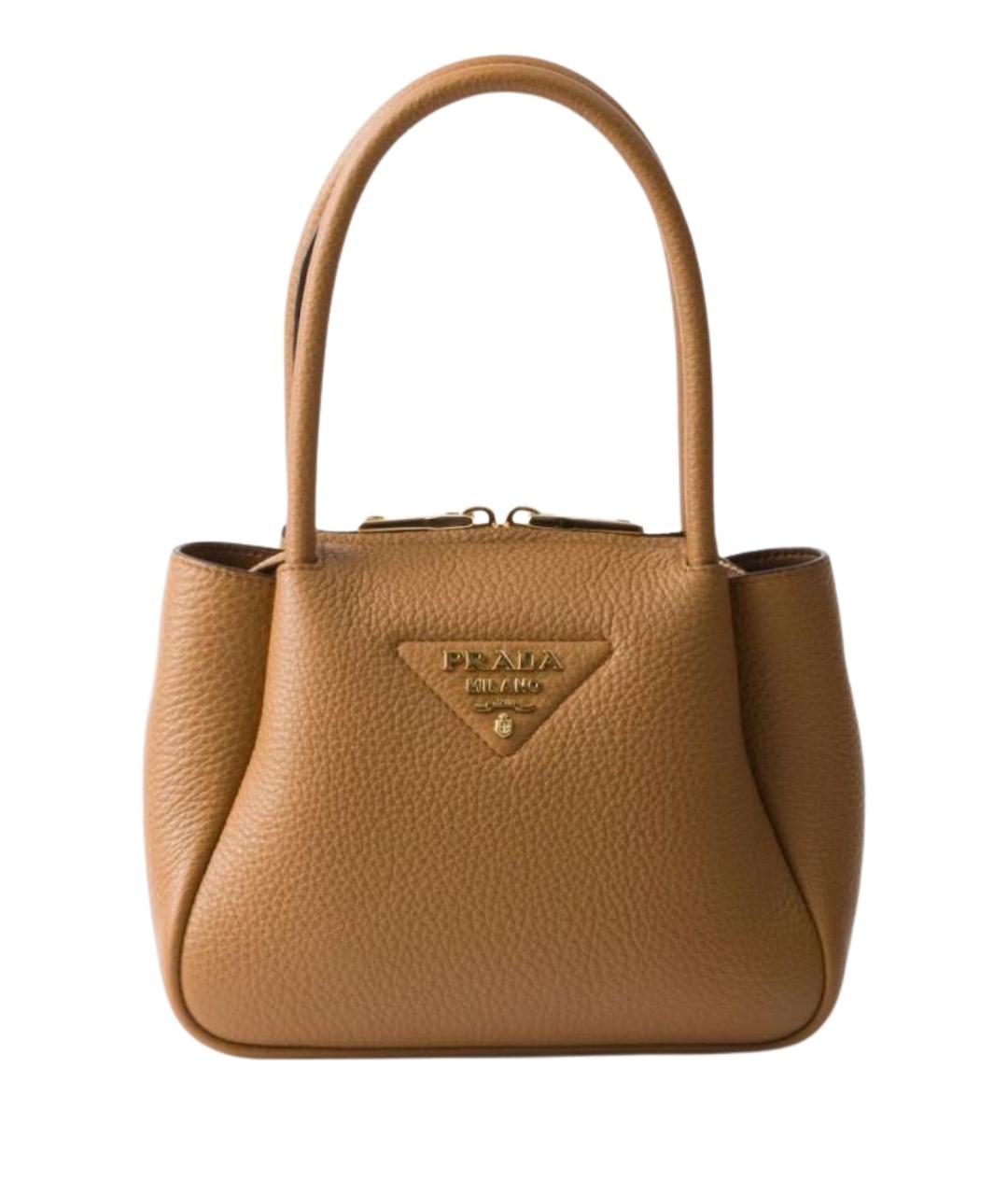 PRADA Коричневая кожаная сумка через плечо, фото 1