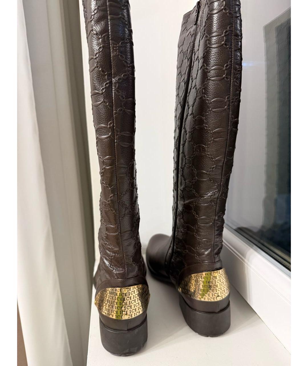 ICEBERG Коричневые кожаные сапоги, фото 4