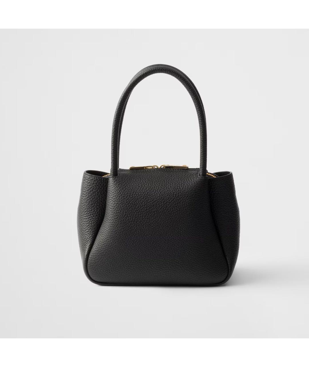 PRADA Черная кожаная сумка с короткими ручками, фото 3