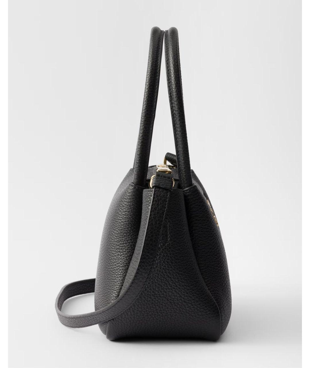 PRADA Черная кожаная сумка с короткими ручками, фото 5