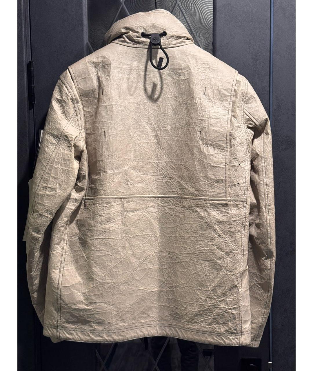 STONE ISLAND Белая кожаная куртка, фото 2