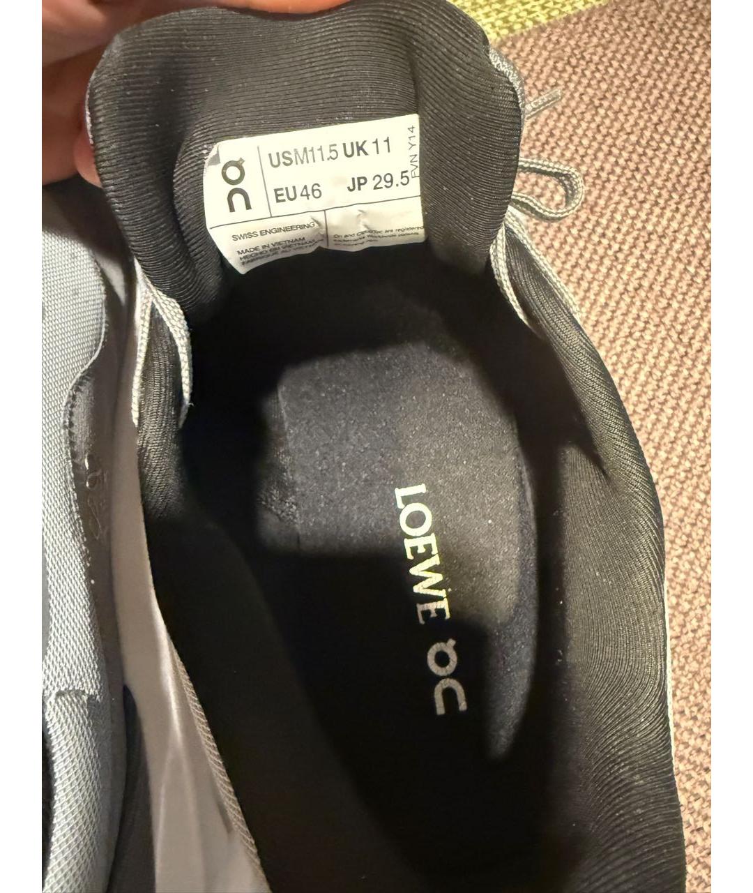 LOEWE Серые низкие кроссовки / кеды, фото 5