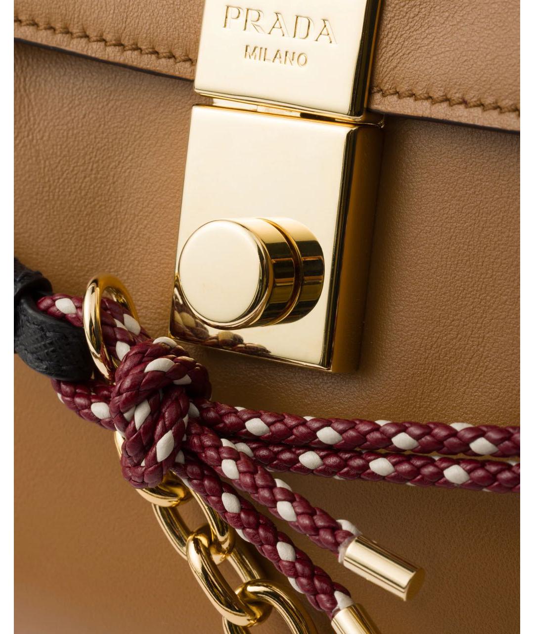 PRADA Коричневая кожаная сумка через плечо, фото 4