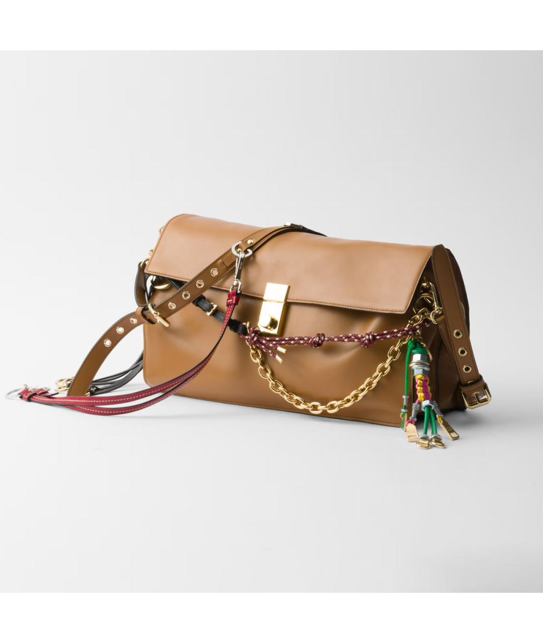 PRADA Коричневая кожаная сумка через плечо, фото 2