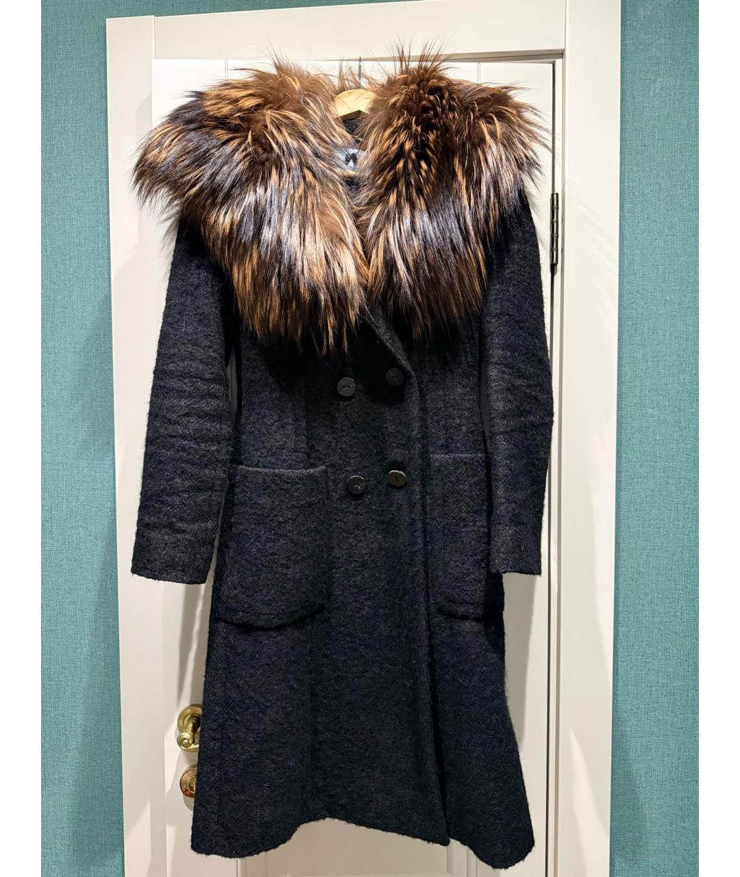 BLUMARINE Коричневое шерстяное пальто, фото 4