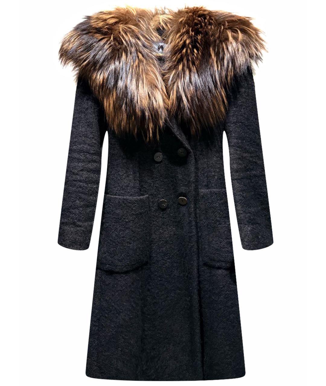 BLUMARINE Коричневое шерстяное пальто, фото 1