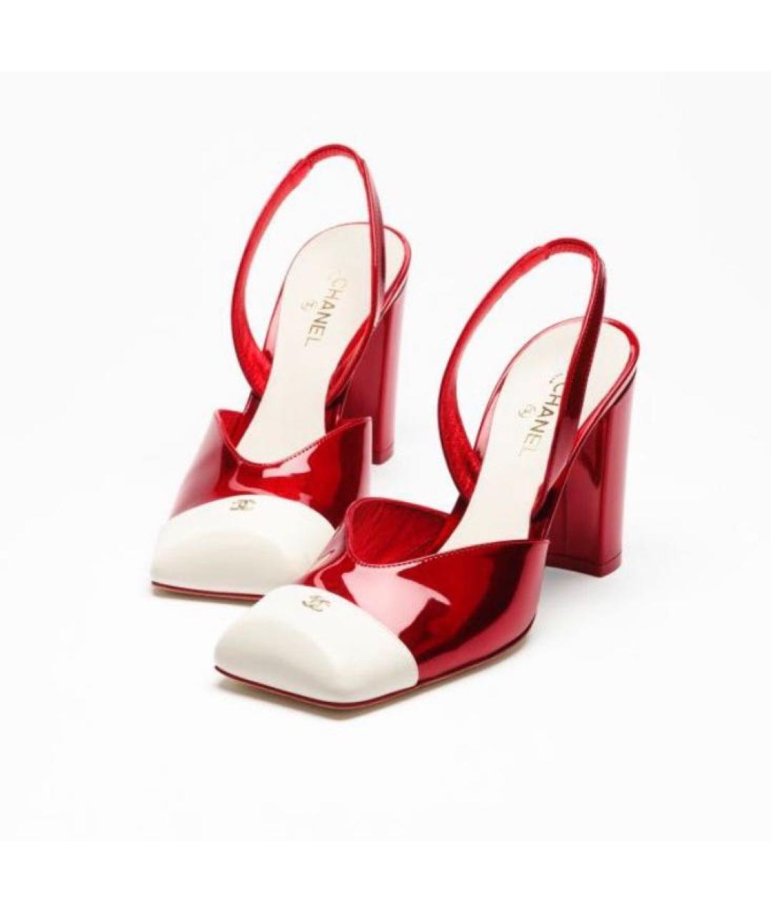 CHANEL Красные кожаные туфли, фото 3