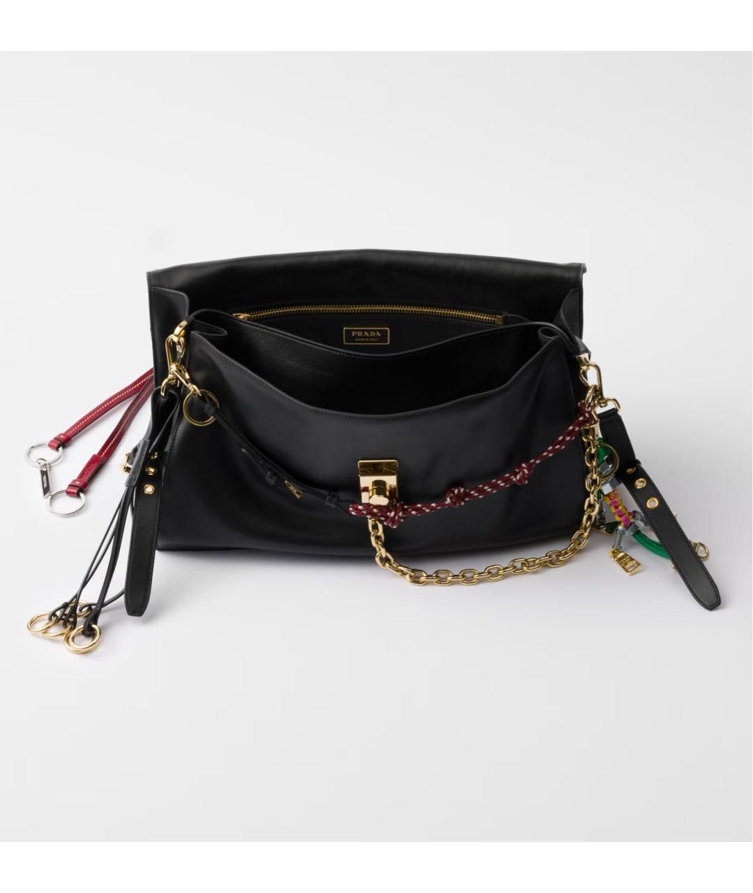 PRADA Черная кожаная сумка через плечо, фото 5
