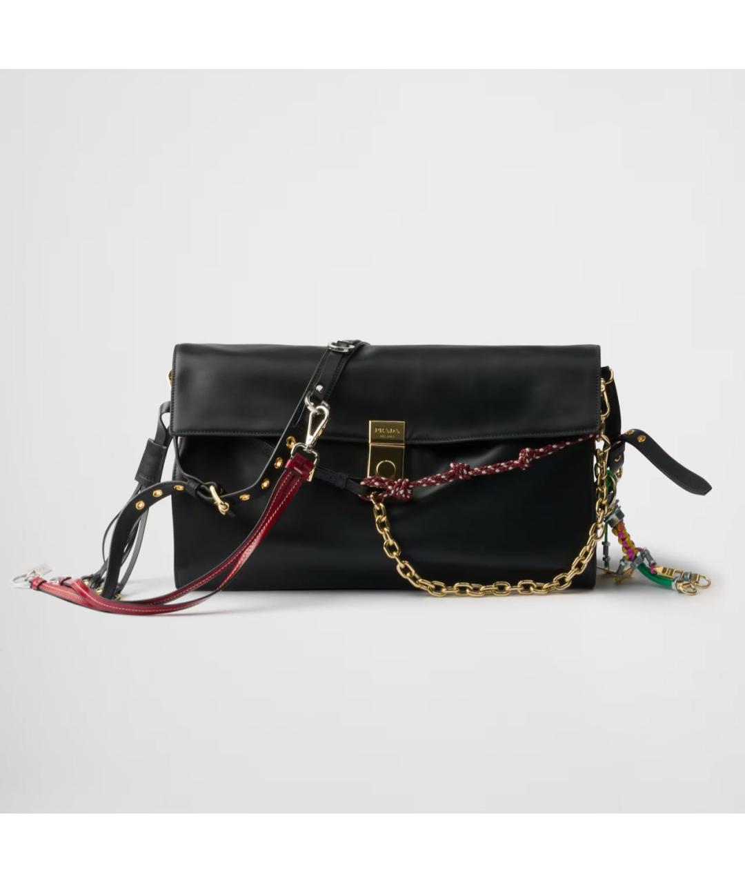 PRADA Черная кожаная сумка через плечо, фото 8