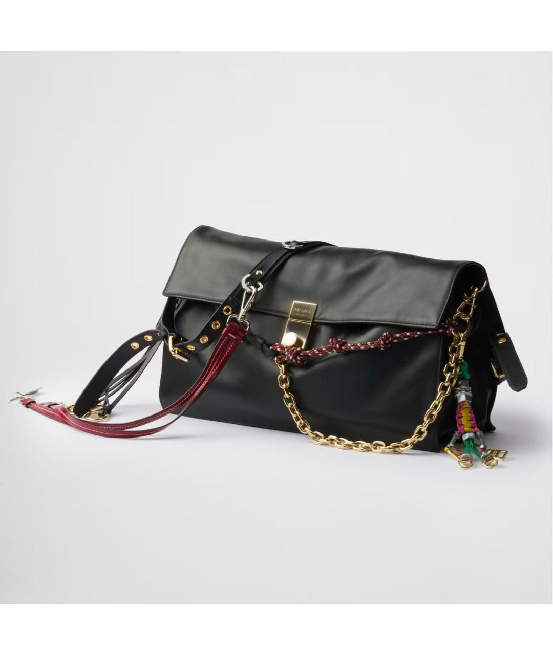 PRADA Черная кожаная сумка через плечо, фото 3
