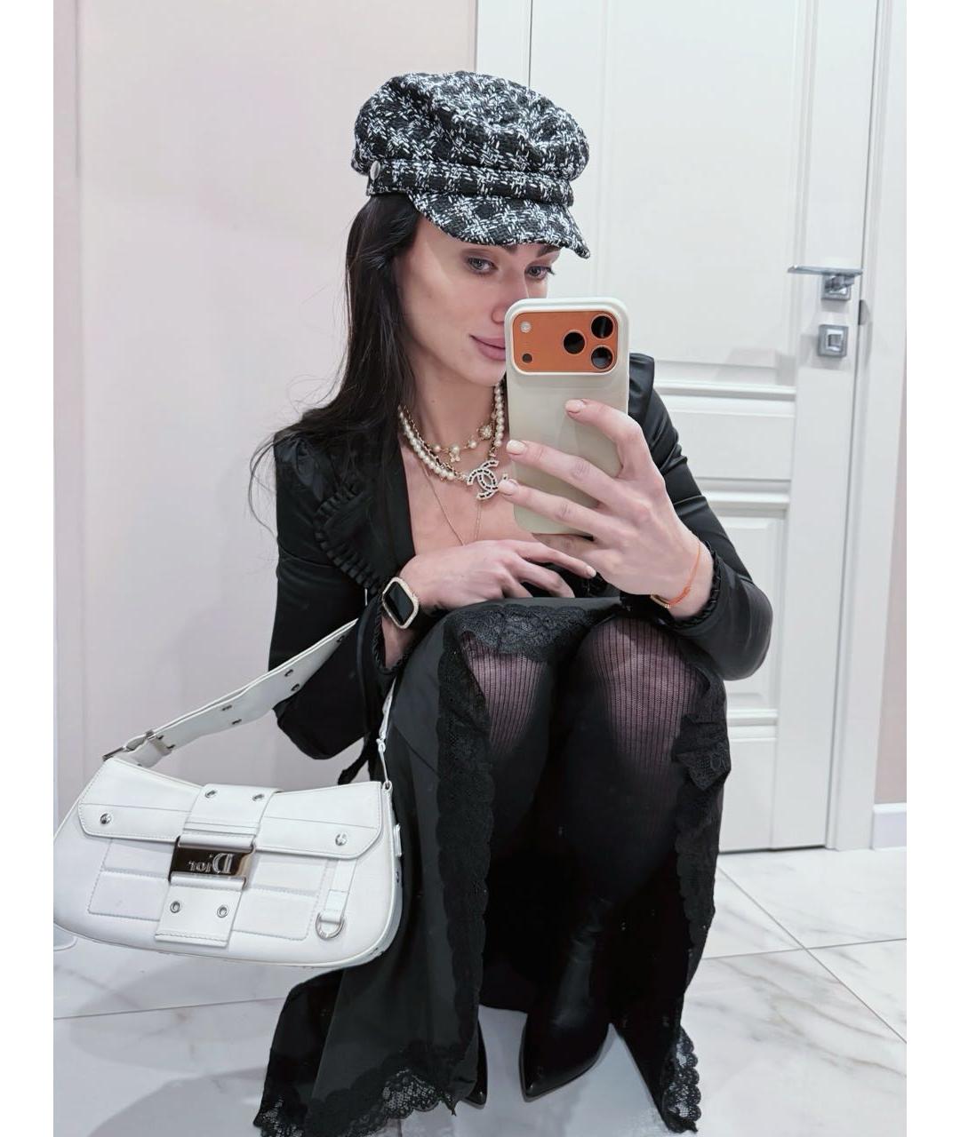 CHRISTIAN DIOR Белая кожаная сумка с короткими ручками, фото 3