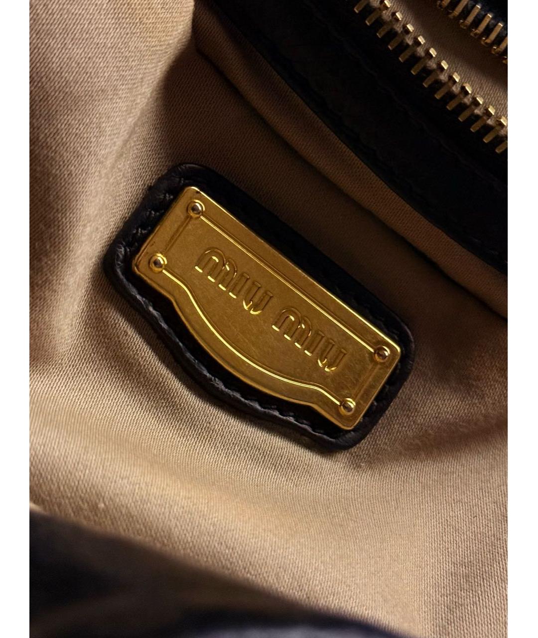 MIU MIU Черная кожаная сумка через плечо, фото 7