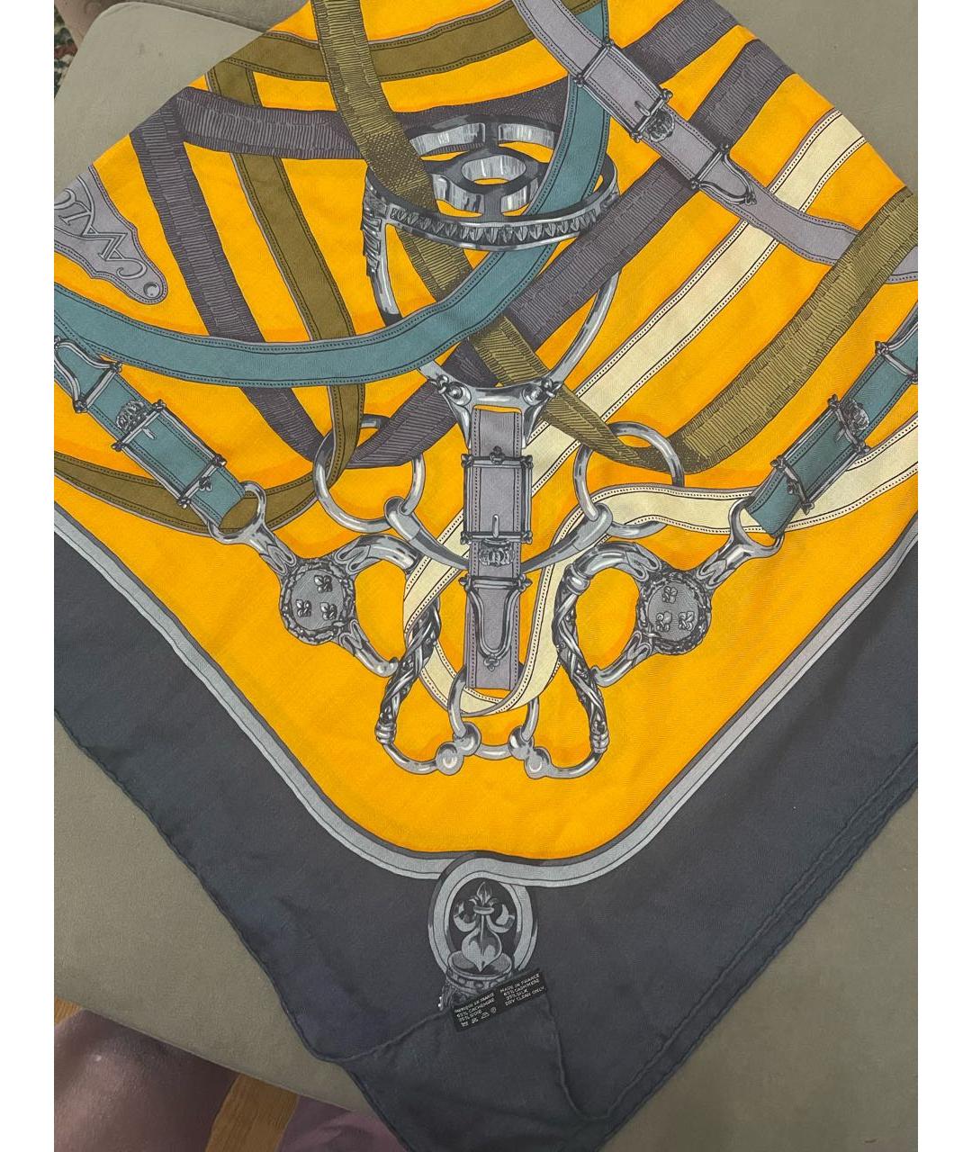 HERMES Мульти кашемировый платок, фото 2