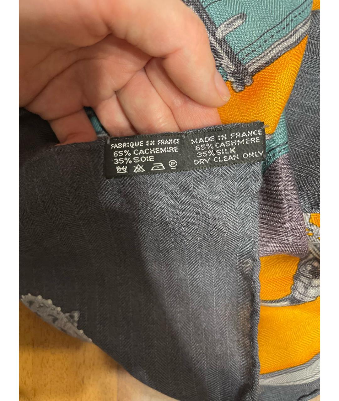 HERMES Мульти кашемировый платок, фото 4
