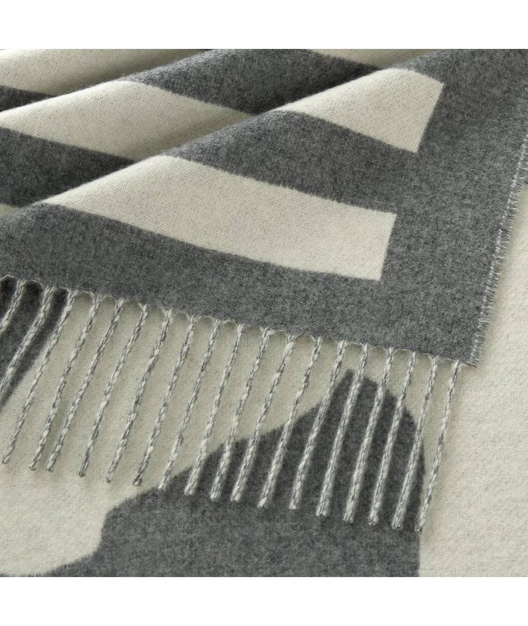 HERMES Серый кашемировый шарф, фото 2