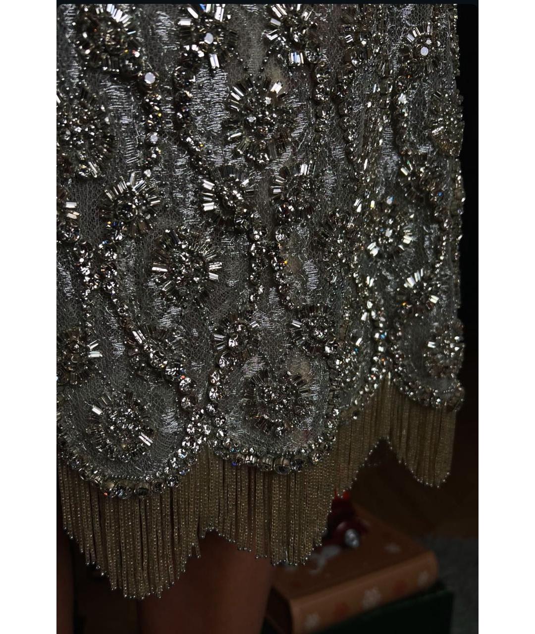 GUCCI Серебряное шелковое вечернее платье, фото 3