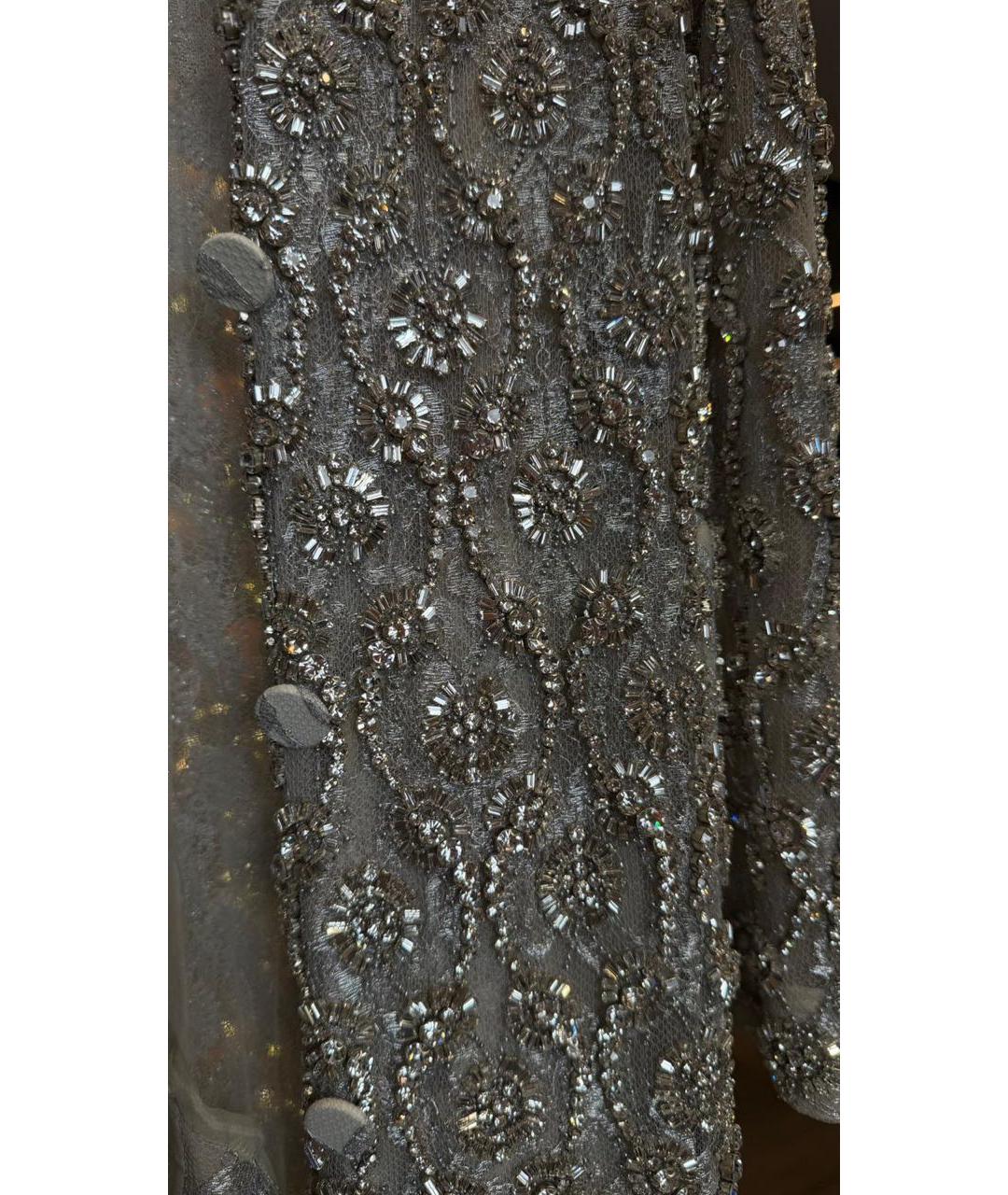 GUCCI Серебряное шелковое вечернее платье, фото 4
