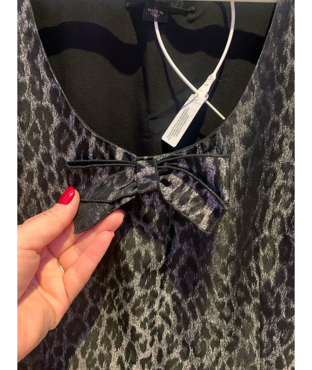 GIAMBATTISTA VALLI Серебряное ацетатное платье, фото 4