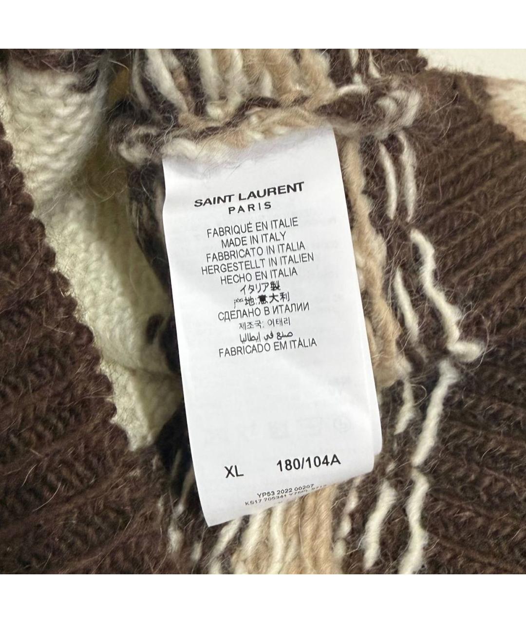 SAINT LAURENT Бежевый шерстяной джемпер / свитер, фото 7