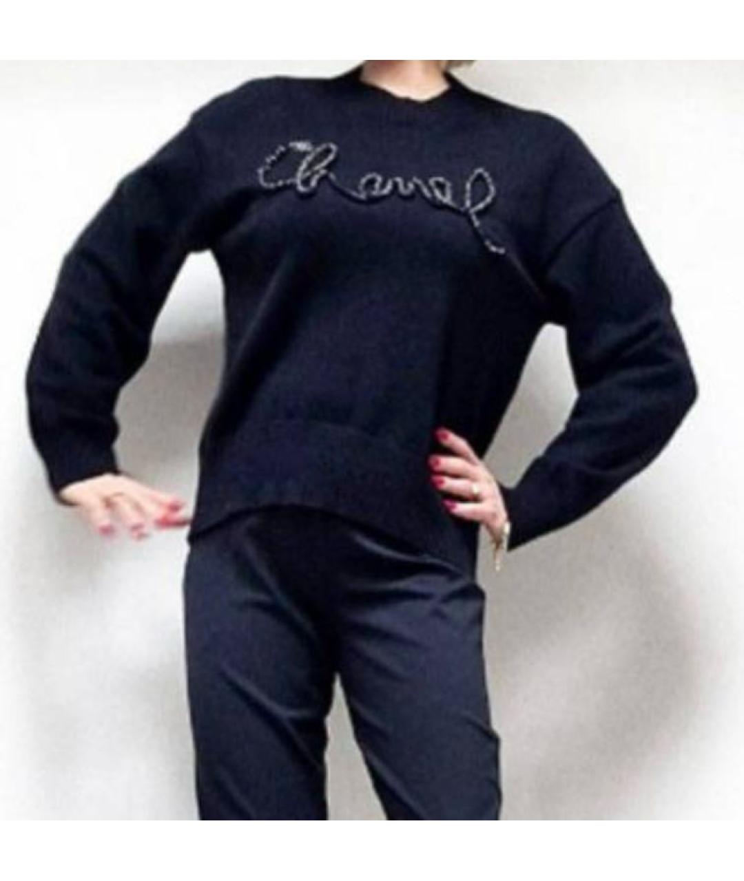 CHANEL Черный шерстяной джемпер / свитер, фото 3