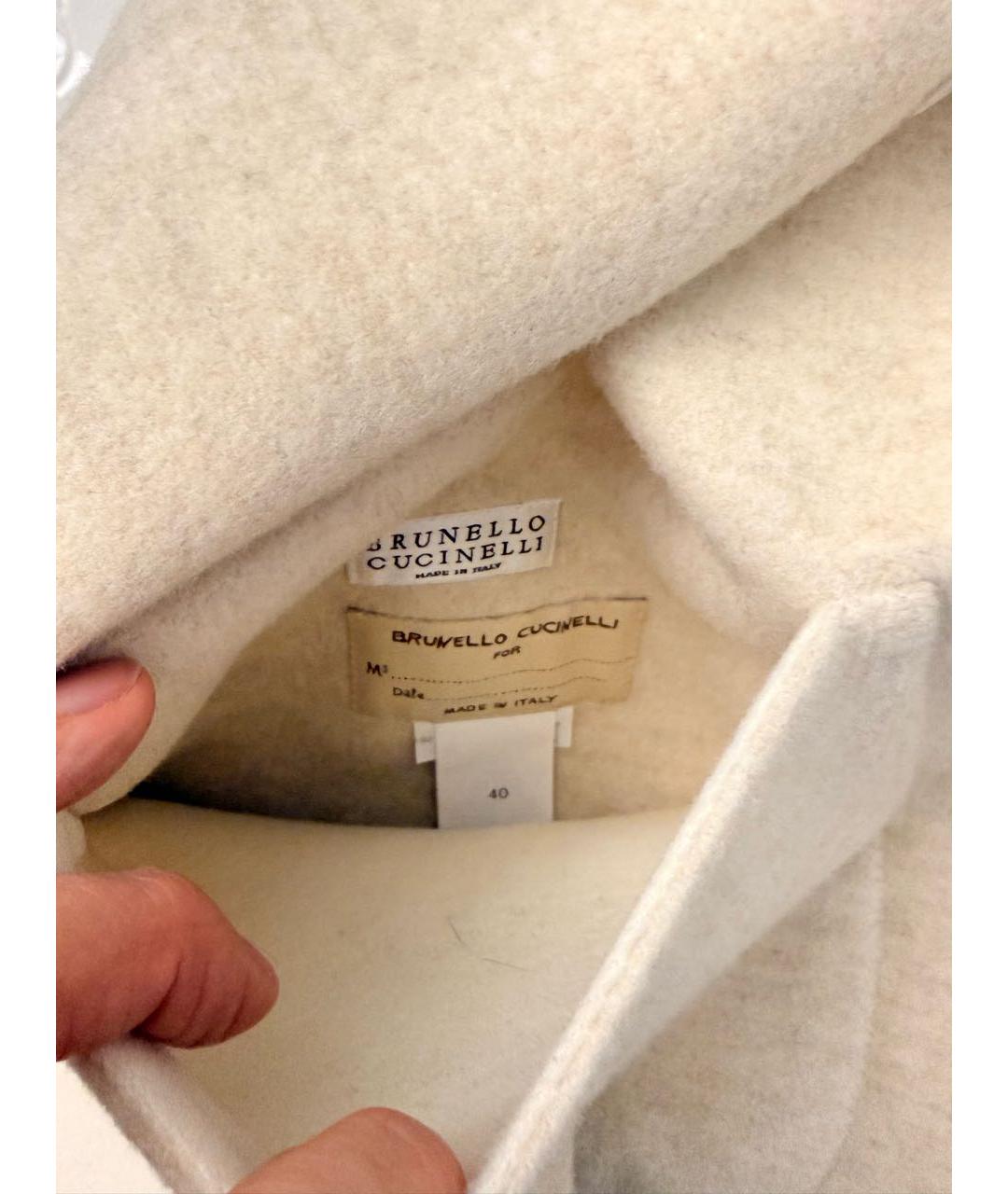 BRUNELLO CUCINELLI Бежевое кашемировое пальто, фото 4