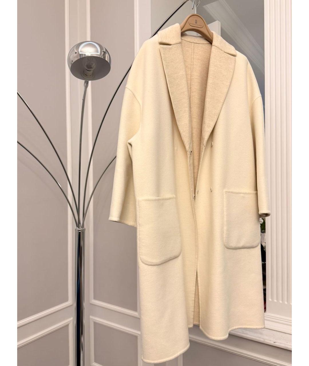 BRUNELLO CUCINELLI Бежевое кашемировое пальто, фото 9