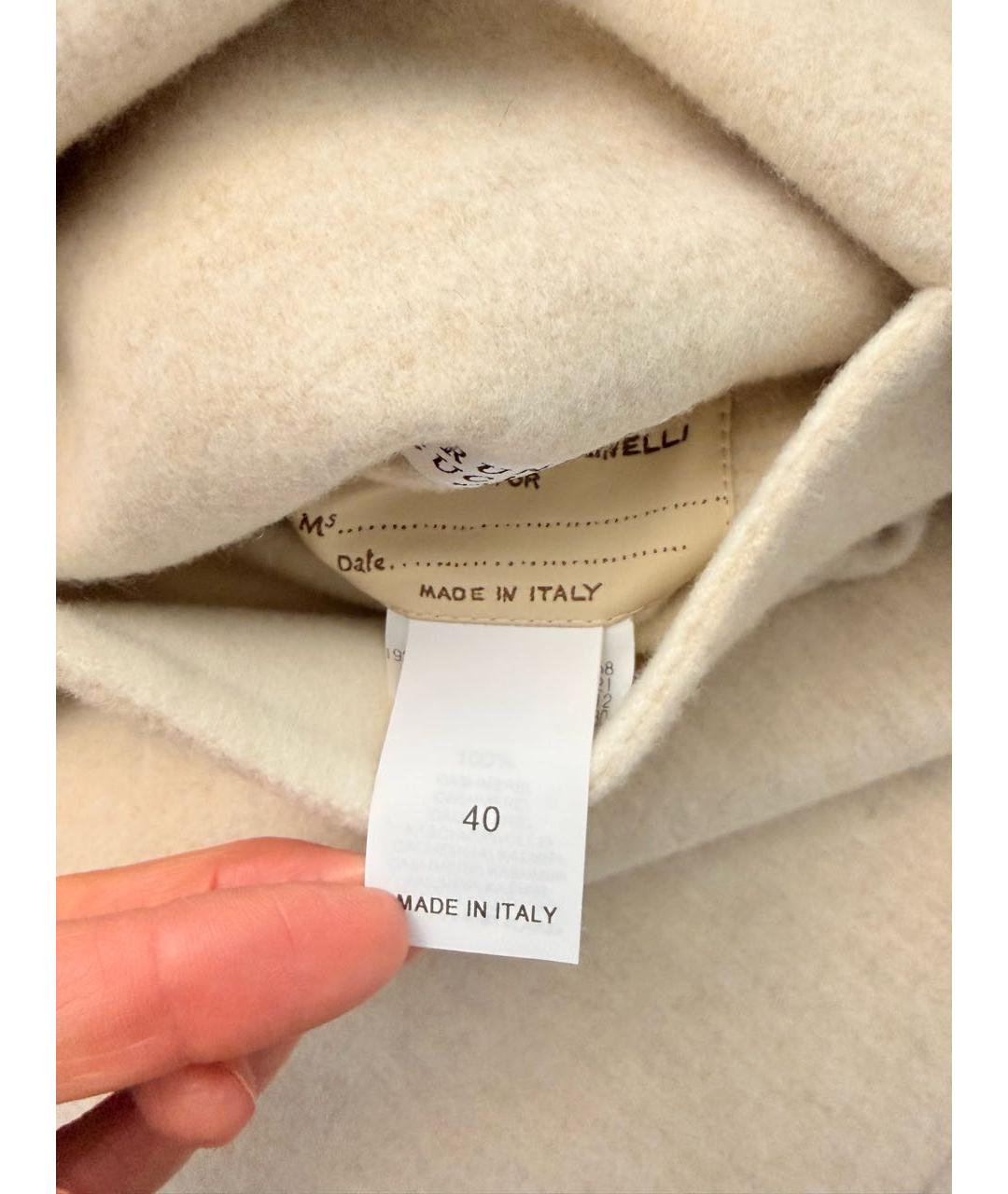 BRUNELLO CUCINELLI Бежевое кашемировое пальто, фото 5