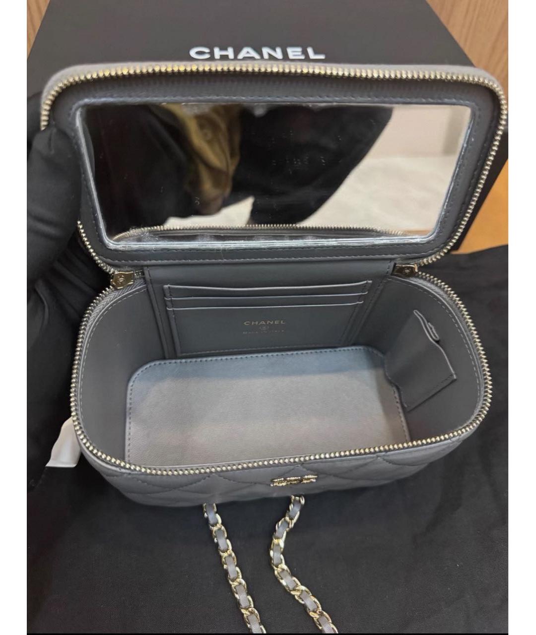 CHANEL Серая кожаная сумка через плечо, фото 4