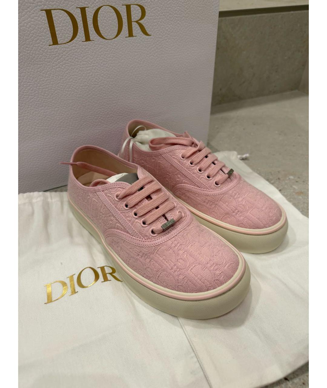 CHRISTIAN DIOR Розовые текстильные кеды, фото 2