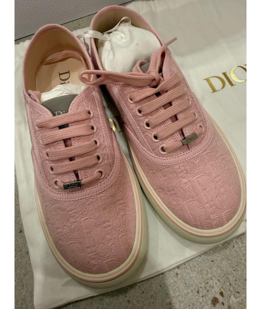 CHRISTIAN DIOR Розовые текстильные кеды, фото 5
