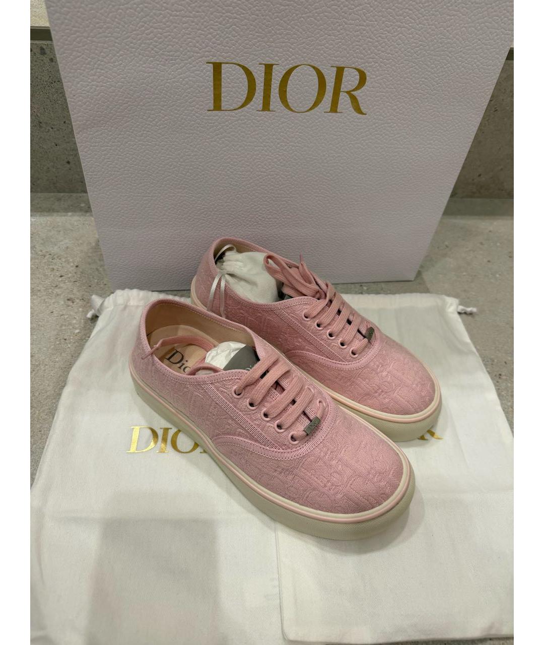 CHRISTIAN DIOR Розовые текстильные кеды, фото 3