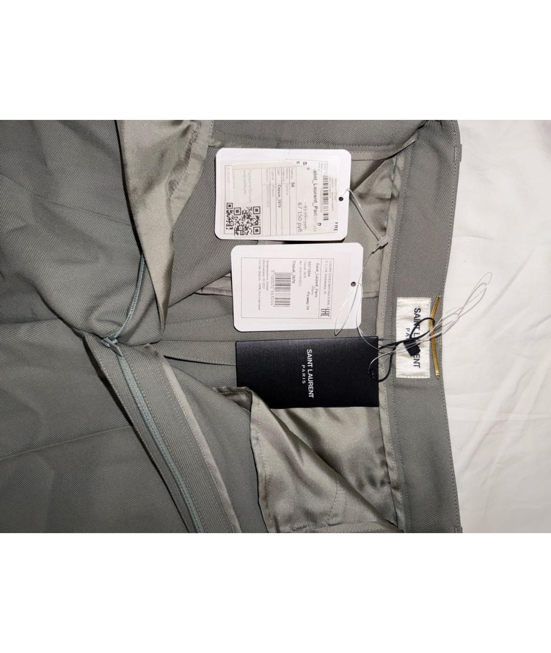 SAINT LAURENT Антрацитовые шерстяные капри, фото 3