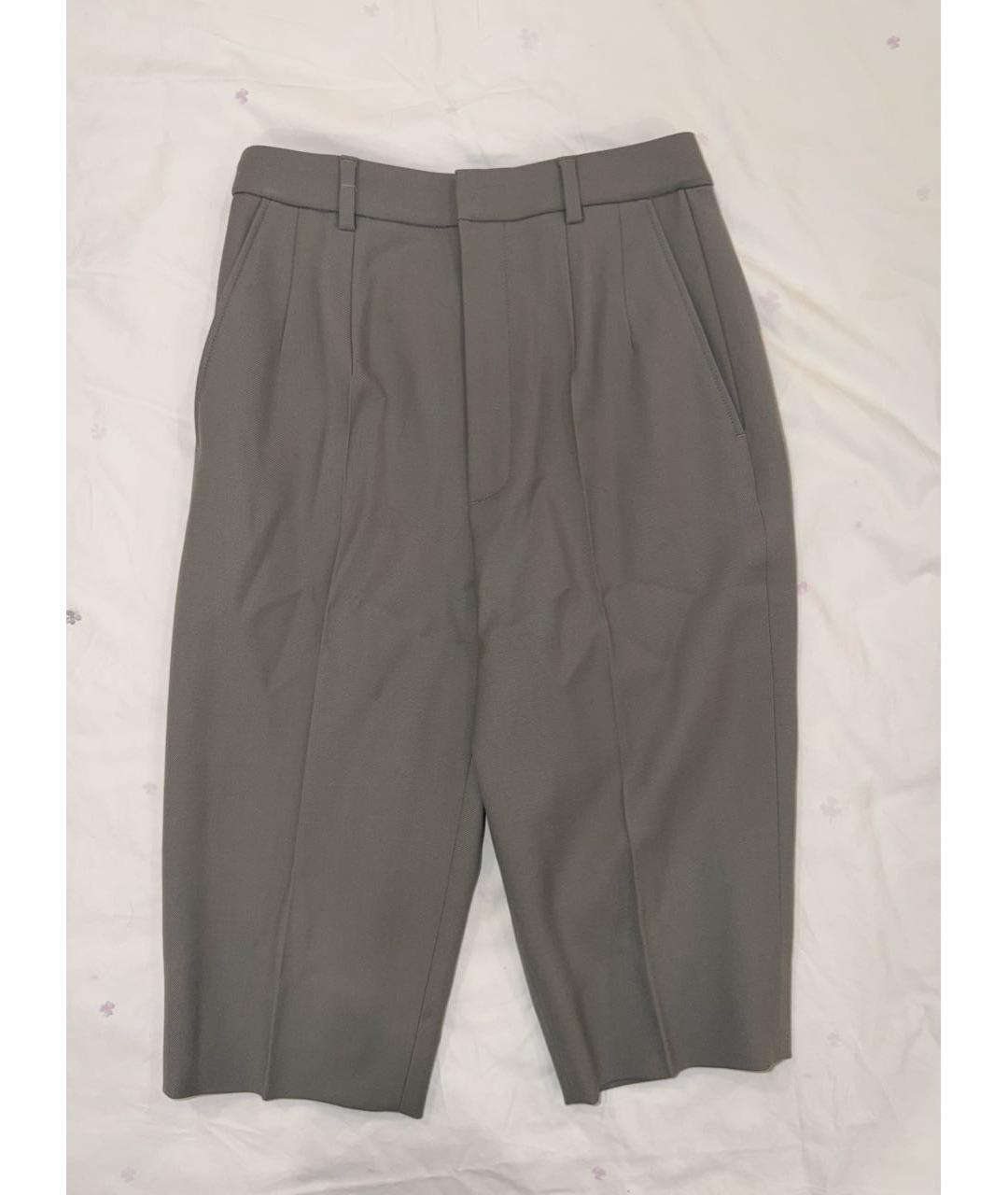 SAINT LAURENT Антрацитовые шерстяные капри, фото 4